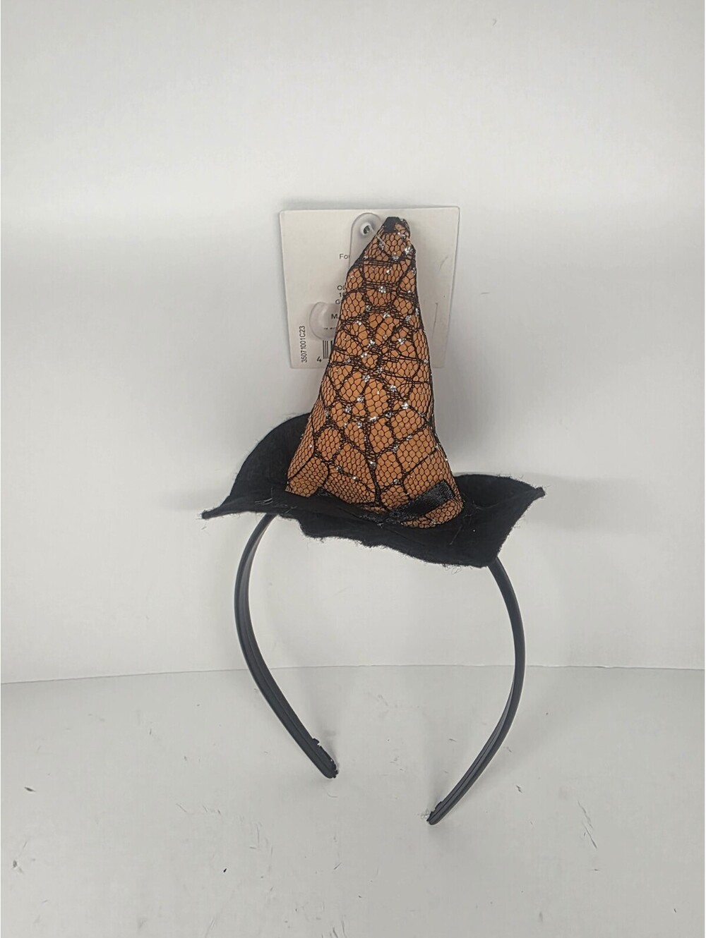Happy Halloween Sparkling Witch Hat Headband - Black And Orange NEW